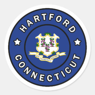 Pegatina Redonda Hartford Connecticut