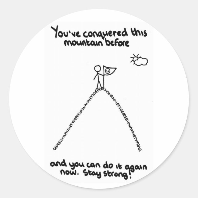Pegatina Redonda Has conquistado esta montaña antes que los Pegatin (Anverso)