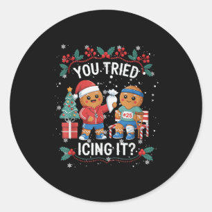 Pegatina Redonda ¿Has probado glasearlo equipo Gingerbread Runner C