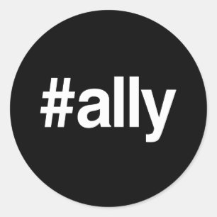 PEGATINA REDONDA HASHTAG ALLY
