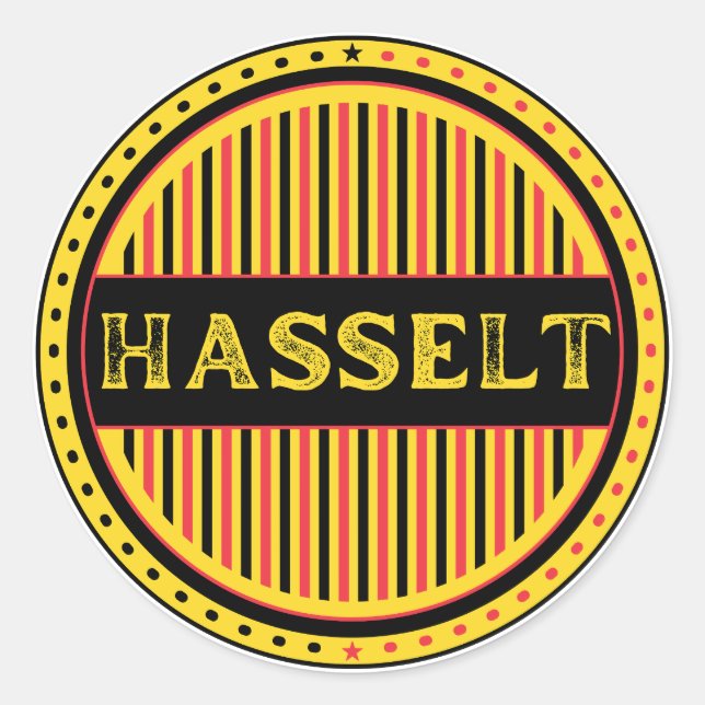 Pegatina Redonda Hasselt City Pride Emblem – Belgian Identity (Anverso)