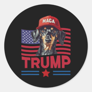 Pegatina Redonda Hasta a mi perro le encanta a Trump, el gracioso m