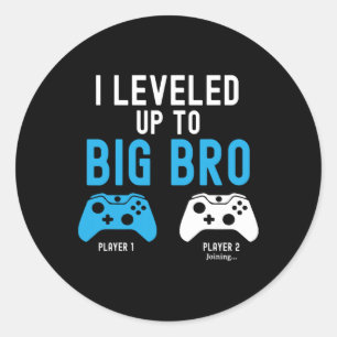 Pegatina Redonda Hasta Big Brother Design Video Game Player 1