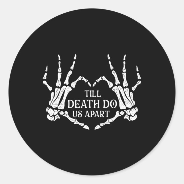 Pegatina Redonda Hasta que la muerte nos aparte - Boda promete matr (Anverso)