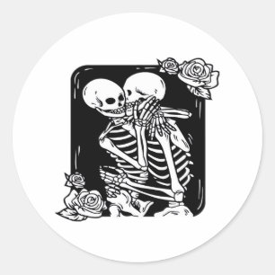 Pegatina Redonda Hasta que la muerte nos haga diseño divertido