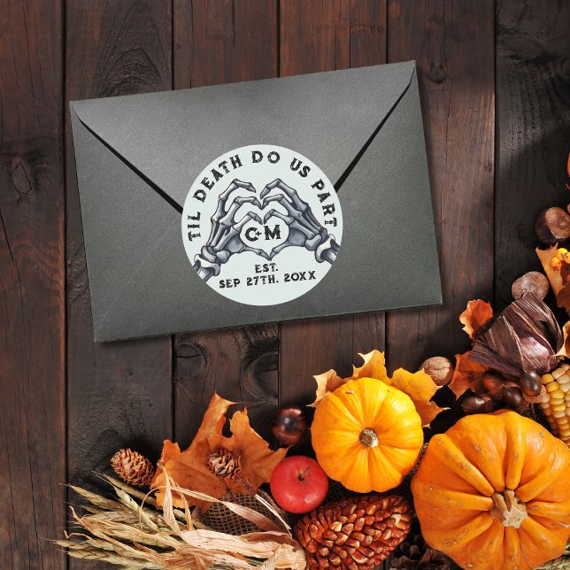 Pegatina Redonda Hasta Que La Muerte Nos Haga Esbozos De Parte Boda (Subido por el creador)