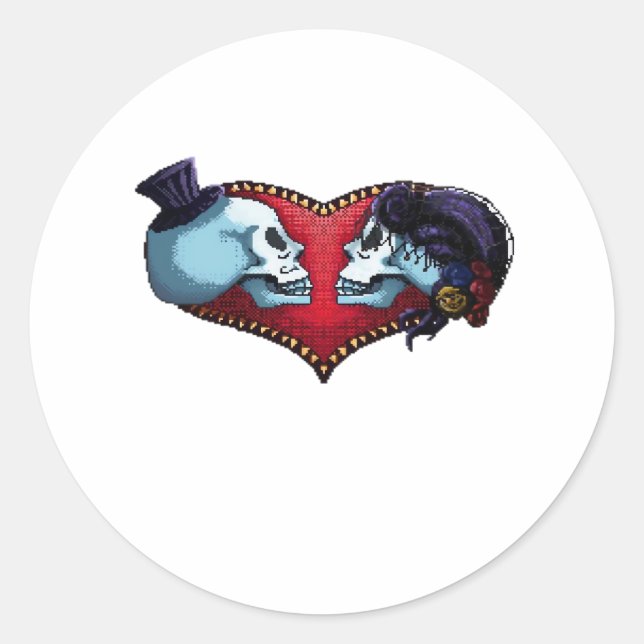 Pegatina Redonda Hasta que la muerte nos separe. Clásico (Anverso)