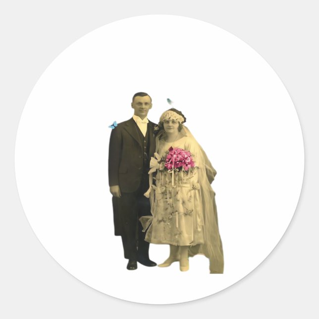 Pegatina Redonda Hasta que la muerte nos separe clásico meme (Anverso)