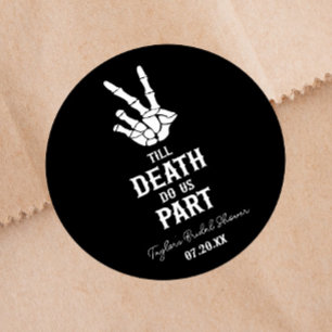 Pegatina Redonda Hasta que la Muerte nos Separe Fiesta de Despedida