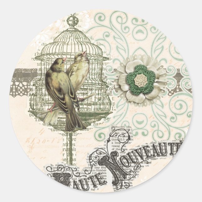 Pegatina Redonda Haute Nouveau en París (Anverso)