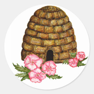 Pegatina Redonda hawaii hive