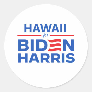 Pegatina Redonda Hawaii para Biden Harris