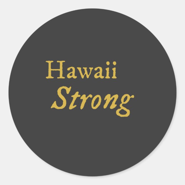 Pegatina Redonda Hawaii Strong (Anverso)