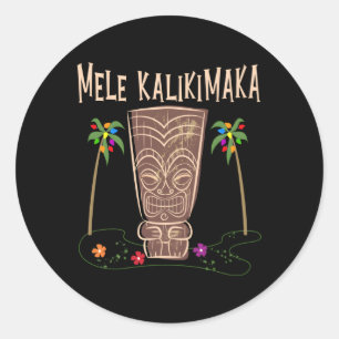 Pegatina Redonda Hawaii Tiki