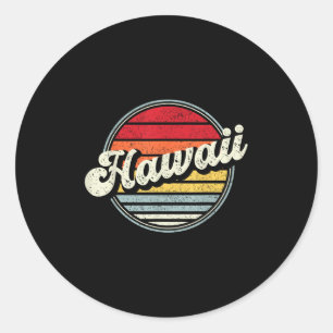 Pegatina Redonda Hawaii Vintage Sports Design Islas Hawái Hi T