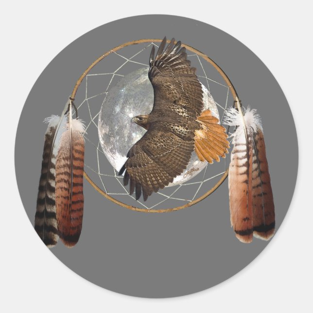Pegatina Redonda Hawk Moon (Anverso)