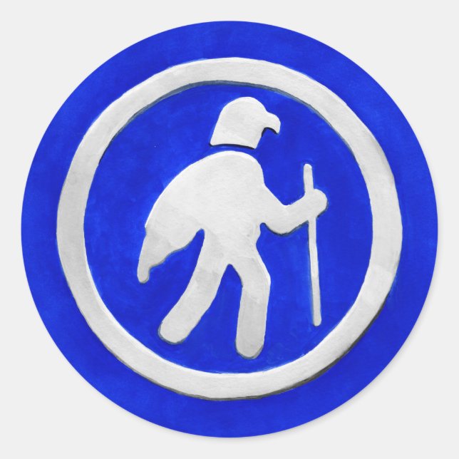 Pegatina Redonda Hawk Trail Marker (Anverso)