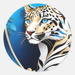 Pegatina Redonda Hay algo de leopardo que se trata de