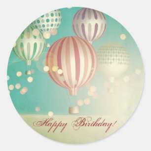 Pegatina Redonda Hay mágico en el aire - feliz cumpleaños