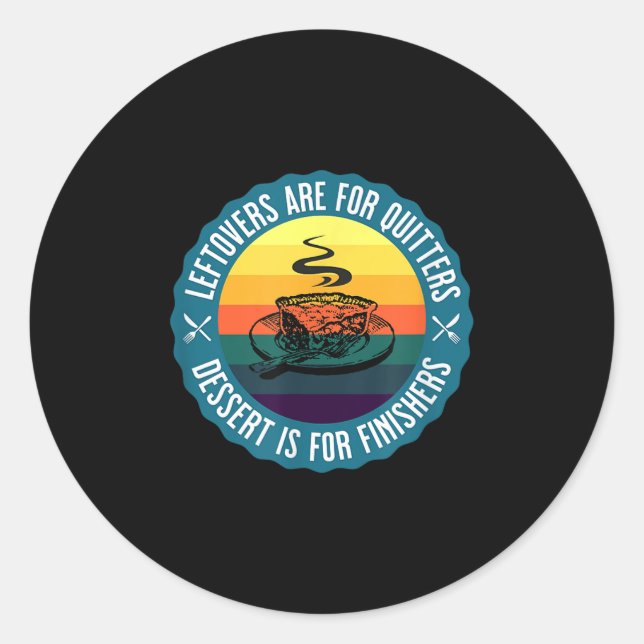 Pegatina Redonda Hay Quitters De Postre Gracioso Para El Wifi (Anverso)