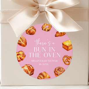 Pegatina Redonda Hay Un Pan En El Horno Cumpleaños De Pan Bebé