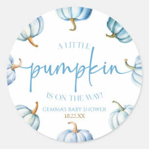 Pegatina Redonda ¡Hay Una Calabaza En Camino! Baby Shower
