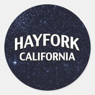 Pegatina Redonda Hayfork California