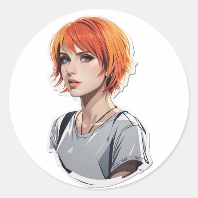 Pegatina Redonda hayley williams (Anverso)