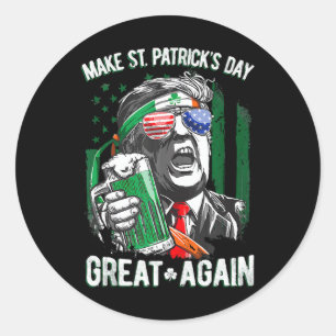 Pegatina Redonda Haz de nuevo genial el día de San Patricio Diverti