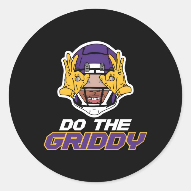 Pegatina Redonda Haz El Griddy Griddy Dance Football (Anverso)