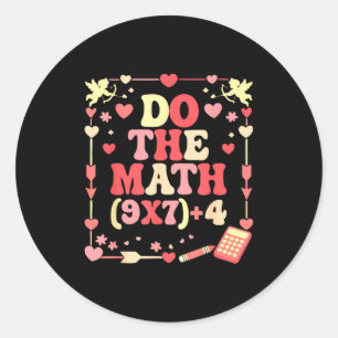 Pegatina Redonda Haz La Ecuación Matemática Día de San Valentín Pro