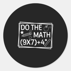 Pegatina Redonda Haz Las Matemáticas 67 Meme Divertido Seis Siete H