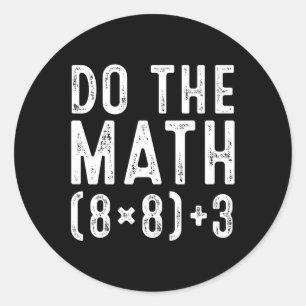 Pegatina Redonda Haz Las Matemáticas 67 Meme Divertido Seis Siete P