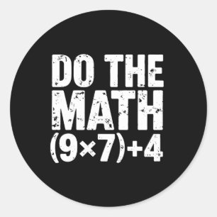 Pegatina Redonda Haz Las Matemáticas 67 Meme Divertido Seis Siete P