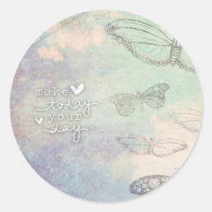 Pegatina Redonda Haz que hoy sea tu día