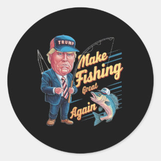 Pegatina Redonda Haz Que La Pesca Sea Grande Otra Vez Trump Funny F