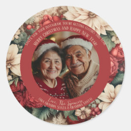 Pegatina Redonda Haz que tus Recuerdos tomen fotos dulces de vacaci