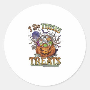 Pegatina Redonda Haz Trucos Golosinas Halloween Calabaza Canasta Ca