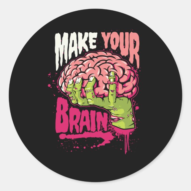 Pegatina Redonda Haz tu cerebro (Anverso)
