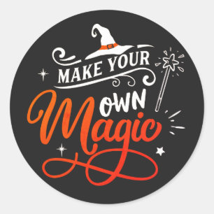 Pegatina Redonda Haz tu propia magia   Halloween