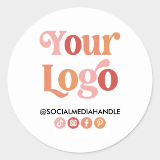 Pegatina Redonda Haz tu propio logotipo de Personalizado Medios soc