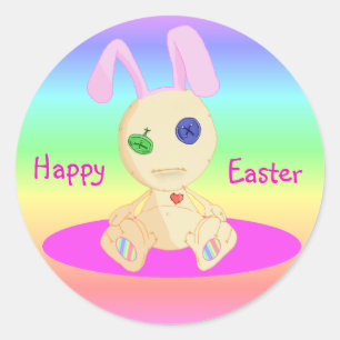 Pegatina Redonda Hazaña feliz Lil de Pascua cómodo