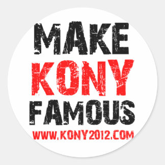 Pegatina Redonda Hazte famoso a Kony - Kony 2012