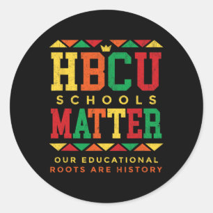 Pegatina Redonda Hbcu Black College Problemas en la escuela en Amér