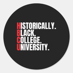 Pegatina Redonda Hbcu Históricamente Colegio Negro Y Hombres Univer