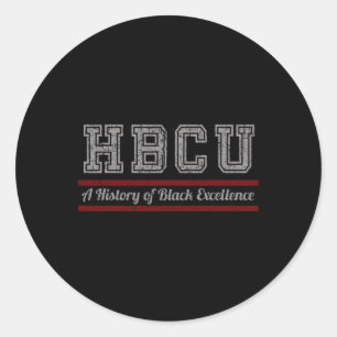 Pegatina Redonda Hbcu Mes De La Historia Negra Y Excelencia Negra