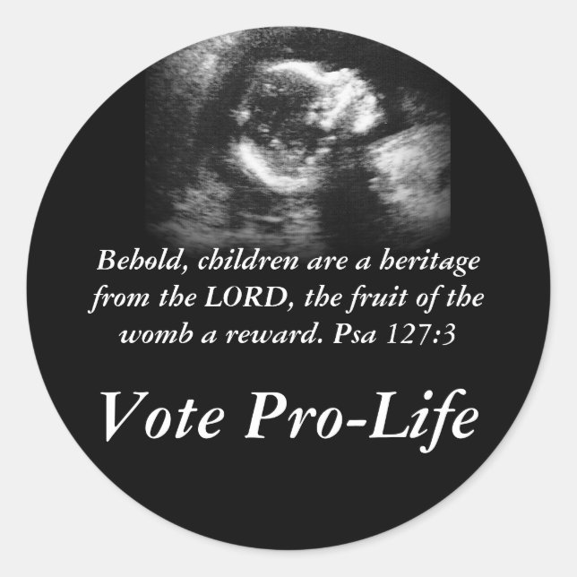 Pegatina Redonda He aquí que los niños son patrimonio (Anverso)