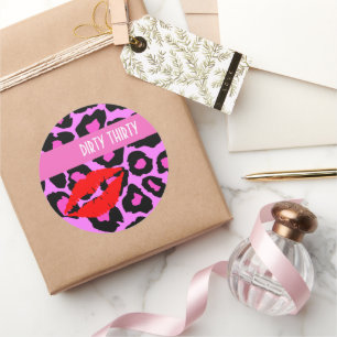 Pegatina Redonda He Celebrado Cumpleaños 30 Fiesta de Chica Sucia