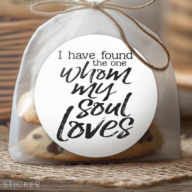 Pegatina Redonda He encontrado al que ama mi alma (Custom Sticker)