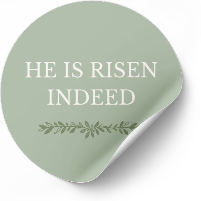 Pegatina Redonda He is Risen Indeed Sticker Christian Faith Design (Subido por el creador)